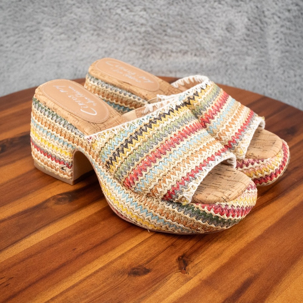 Circus NY by Sam Edelman Ilyse Platform Sandal Multicolored Zigzag Design Sz 6